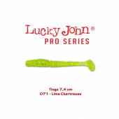 Naluci LUCKY JOHN Tioga 2.9'', 7.4cm, culoare 071 Lime Chartreuse, 7buc/plic