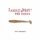 Shad LUCKY JOHN Tioga 3.4'', 8.6cm, culoare S10 Gold Mirror, 6buc/plic