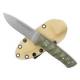 Cutit full tang MUELA RHINO-SV.G/K, lama 10cm, maner Micarta verde, teaca Kydex desert