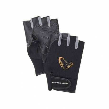 Manusi fara degete SAVAGE GEAR, Neopren, Black, marimea L