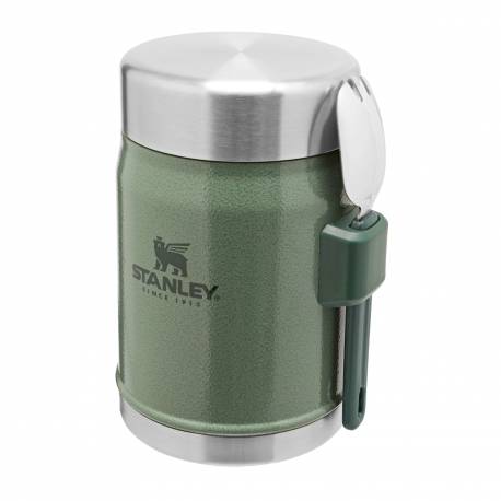 Recipient mancare STANLEY Classic Legendary Food Jar + Spork Hammertone Green 0.40L, inox