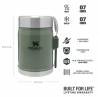 Recipient mancare STANLEY Classic Legendary Food Jar + Spork Hammertone Green 0.40L, inox