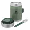 Recipient mancare STANLEY Classic Legendary Food Jar + Spork Hammertone Green 0.40L, inox