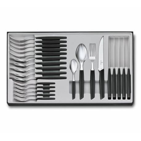 Set de tacamuri VICTORINOX Swiss Modern, Black, 24 piese