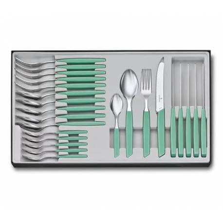 Set de tacamuri VICTORINOX Swiss Modern Table Set Tomato Knife, Mint Green, 24 piese