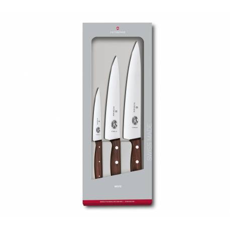 Set cutite pentru transat VICTORINOX Wood, 3 piese, Gift Box