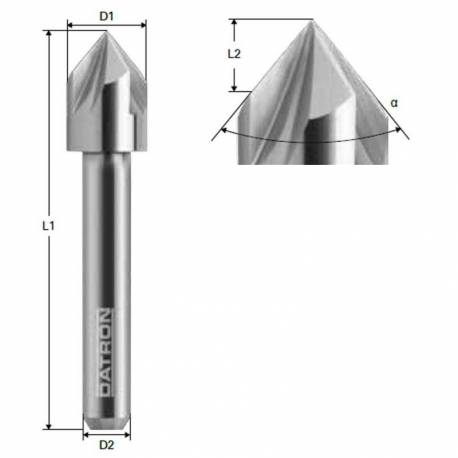 Freza tesire 2 caneluri DATRON 0068478, 3.0x3mm