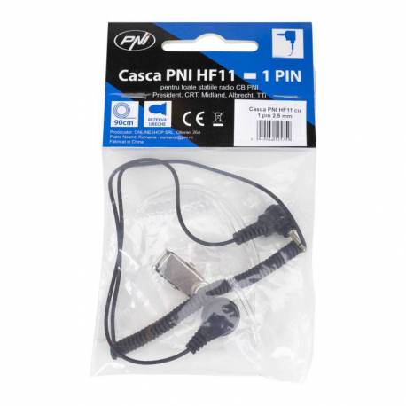 Casca PNI HF11 cu 1 pin 2.5mm, tub acustic, pentru statii radio