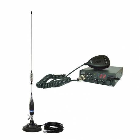 Pachet statie radio CB PNI ESCORT HP 8001L ASQ + antena CB PNI S75 cu magnet