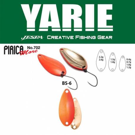 Lingurita oscilanta YARIE 702 Pirica More 1.5g, culoare BS-6 Candy Orange