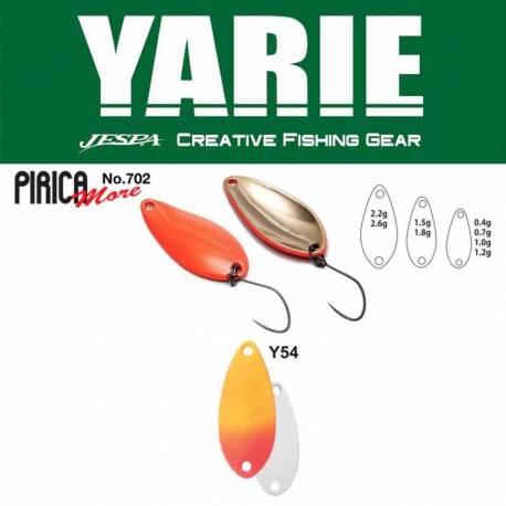 Lingurita oscilanta YARIE 702 Pirica More 1.5g, culoare Y54 Orange/Red