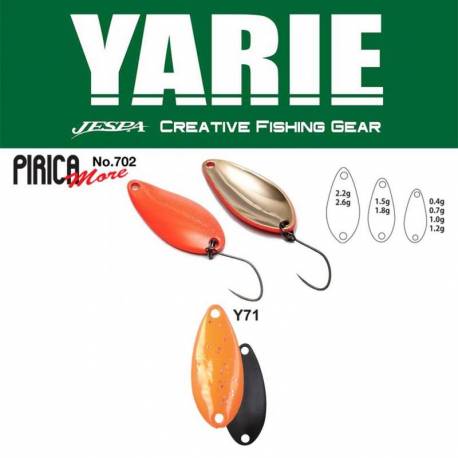 Lingurita oscilanta YARIE 702 Pirica More 1.5g, culoare Y71 Orange