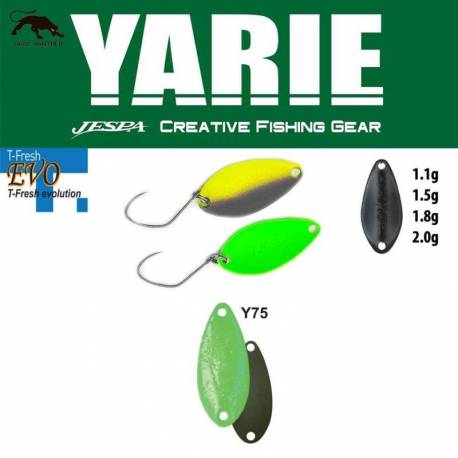 Lingurita oscilanta YARIE 710T T-Fresh Evo 1.5g, culoare Y75 Green Hololume