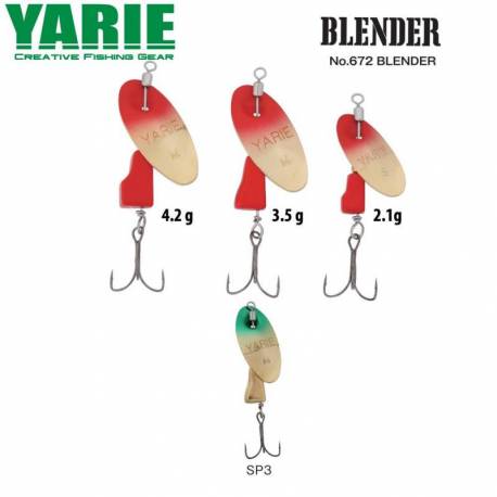 Lingurita rotativa YARIE 672 Blender 2.1g, culoare SP3 Green/Gold