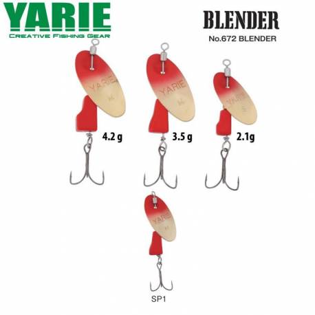 Lingurita rotativa YARIE 672 Blender 3.5g, culoare SP1 Red/Red