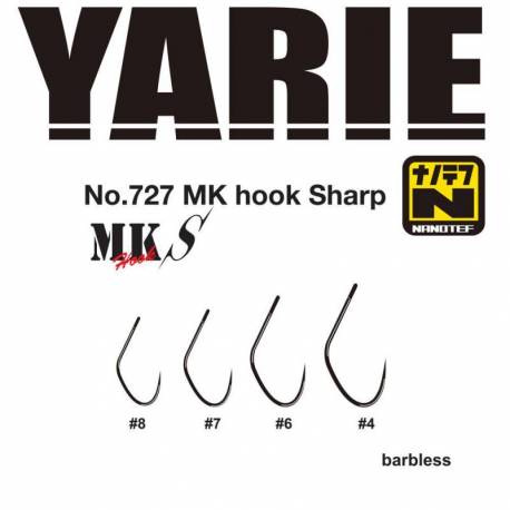 Carlige YARIE 727 MK Sharp Nr.7 Barbless, 16buc/plic