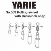Agrafa cu vartej YARIE JESPA 553 Crosslock Snap 35lbs, 6buc/plic