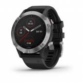 Ceas GARMIN Fenix 6 Silver w/Black Band, GPS, 47mm