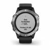 Ceas GARMIN Fenix 6 Silver w/Black Band, GPS, 47mm