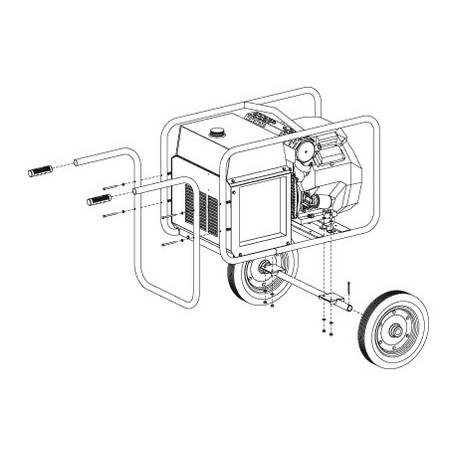 Carucior cu roti si manere MOSA M259100130 pentru transport generator