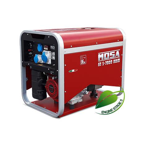 Generator de curent MOSA GE S-7000 HBM - AVR, 230V, max. 6000W, motor pe benzina Honda i-GX390, predispus pentru automatizare