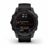 Ceas GARMIN fēnix® 7 Sapphire Solar Titan DLC Carbon Grey cu brăţară neagră, 47mm