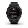 Ceas GARMIN fēnix® 7 Sapphire Solar Titan DLC Carbon Grey cu brăţară neagră, 47mm