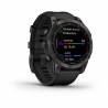 Ceas GARMIN fēnix® 7 Sapphire Solar Titan DLC Carbon Grey cu brăţară neagră, 47mm