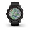 Ceas GARMIN fēnix® 7 Sapphire Solar Titan DLC Carbon Grey cu brăţară neagră, 47mm