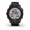 Ceas GARMIN fēnix® 7 Sapphire Solar Titan DLC Carbon Grey cu brăţară neagră, 47mm