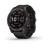 Ceas GARMIN fēnix 7 Sapphire Solar Titan DLC Black cu brăţară neagră 47mm