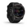 Ceas GARMIN fēnix® 7X Sapphire Solar Titan DLC Carbon Grey cu brăţară neagră 51mm