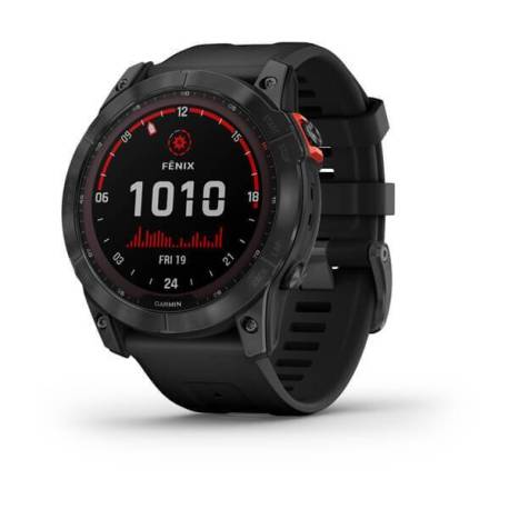 Ceas GARMIN fēnix 7X Solar Slate Grey cu curea neagră 51mm