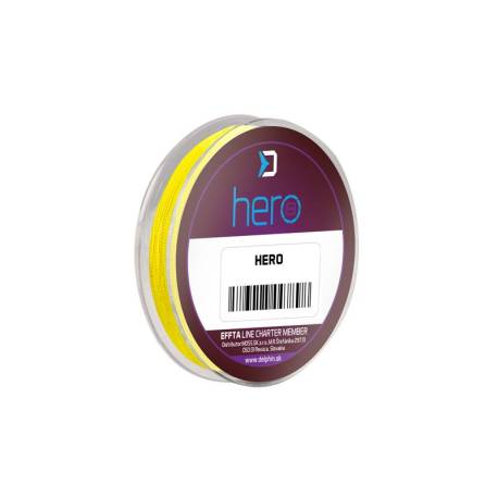 Leader textil DELPHIN Hero 8 galben fluo, 0.12mm, 8.2kg, 15m