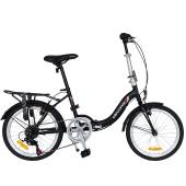 Bicicleta pliabila VELORS V2057A, 7 viteze, roti 20", cadru Negru cu design Alb/Rosu