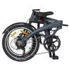 Bicicleta electrica pliabila CARPAT C201PE, roti 20", Gri cu design Alb