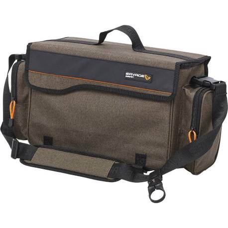 Geanta de umar SAVAGE GEAR Specialist Shoulder Lure Bag, 16x40x22cm, include 2 cutii naluci