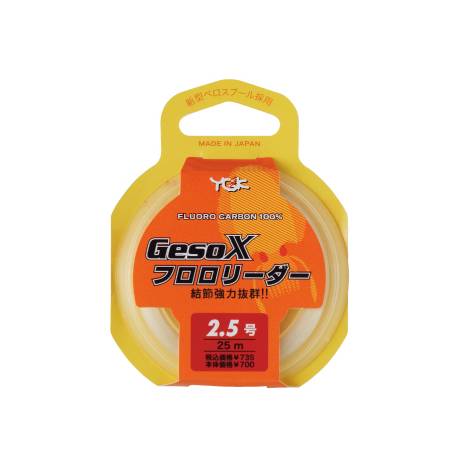 Fir inaintas YGK Geso-X Fluoro Leader 25m, 0.285mm, 12lbs, transparent