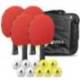 Set palete Joola Quattro, 4 palete, 10 mingi, geanta transport