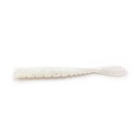 Vierme MUSTAD Aji Micro Fla 5 cm, culoare White Glow Glitter, 15buc/plic