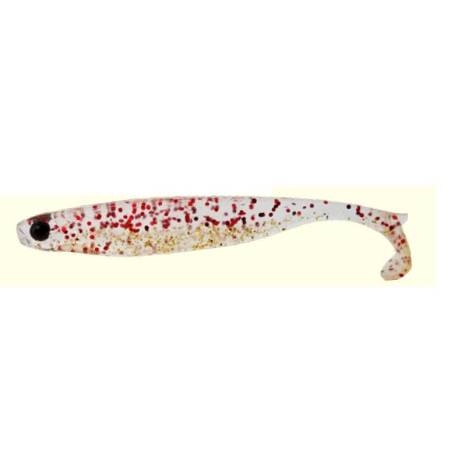 Shad MUSTAD Mezashi Z-Tail Minnow 8.8cm, culoare Red Gold Glitter, 6buc/plic