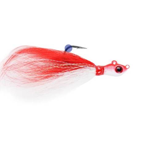 Jig MUSTAD Big Eye Bucktail Red White Crystal Flash 10g