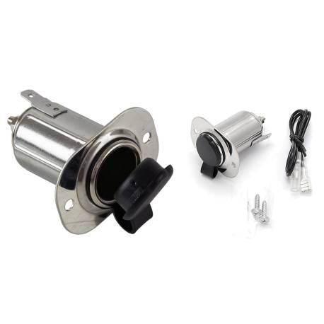 Priza nautica 12V, inox, cu capac etana si placă de fixare GFN 630509