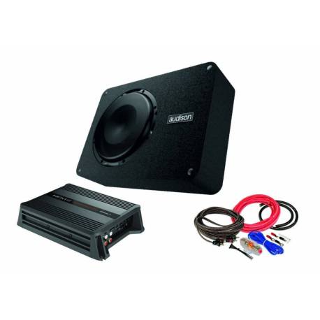 Pachet subwoofer AUDISON APBX 8R + amplificator HERTZ D POWER 1 + kit de cabluri complet