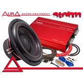 Pachet subwoofer auto AURA Storm 12 + amplificator Fireball 800 + kit cablu Aura AMP 1208