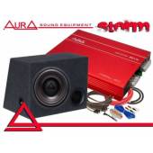 Pachet subwoofer auto cu incinta bassreflex AURA Storm 12