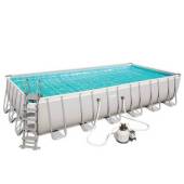 Kit piscina supraterana cadru metalic BESTWAY 56475, 7.32x3.66mx1.32m