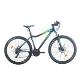 Bicicleta Sprint Hunter MDB 27.5, negru mat/cyan/verde neon, 360 mm
