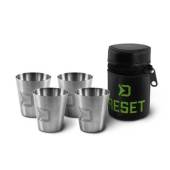 Set de paharele din inox DELPHIN RESET 4v1, 4x30ml