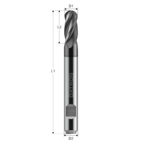 Freza cu 4 caneluri DATRON 0078545A, 5.0x30.0x6.0mm